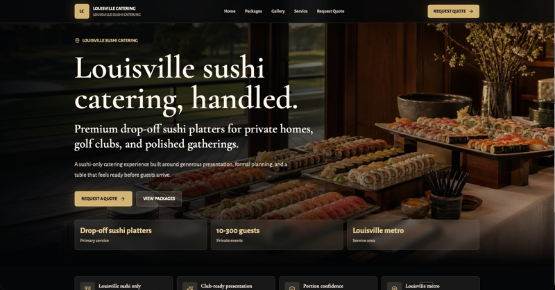 Louisville Catering website